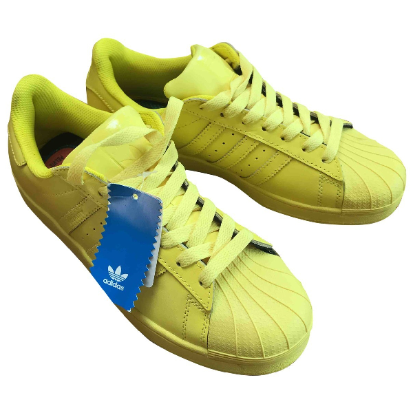 Pre-owned Adidas Originals Superstar Yellow Leather Trainers | ModeSens
