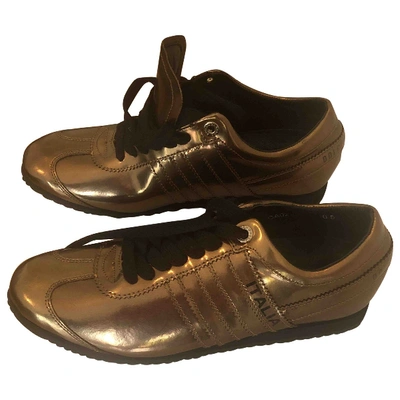Pre-owned Dolce & Gabbana Leather Low Trainers In Metallic