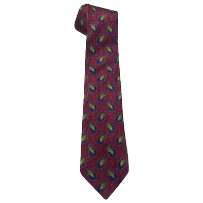 Pre-owned Fendi Burgundy Silk Ties