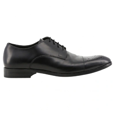 Pre-owned Emporio Armani Leather Lace Ups In Black