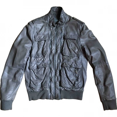 Pre-owned Neil Barrett Leather Jacket In Grey
