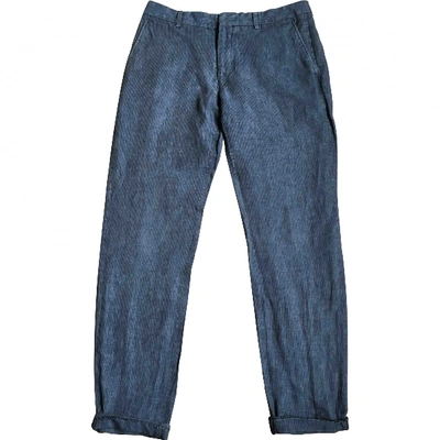 Pre-owned Ami Alexandre Mattiussi Linen Trousers In Blue