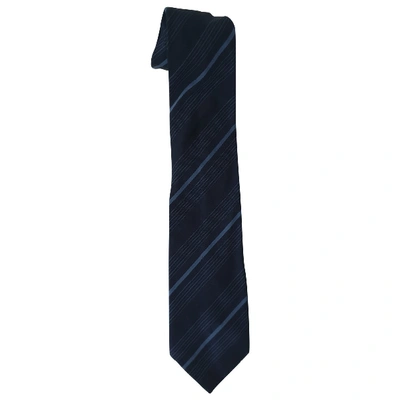 Pre-owned St Dupont Silk Tie In Blue