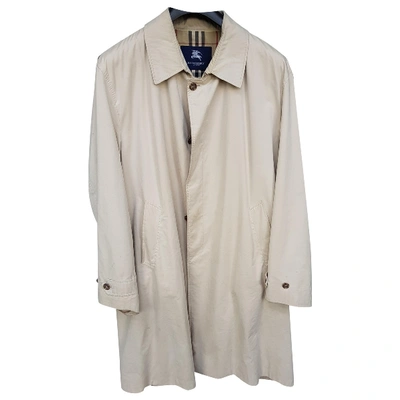 Pre-owned Burberry Beige Polyester Coat