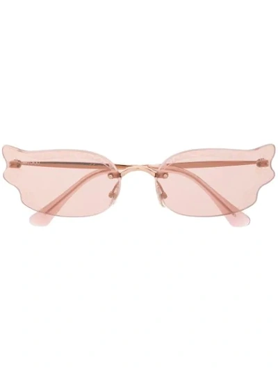 Jimmy Choo Ladies Gold Tone Round Sunglasses Ember/s0bku2s65 In Gold Tone,pink