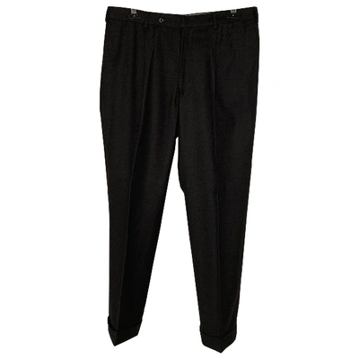 Pre-owned Burberry Wool Trousers In Anthracite