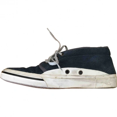 Pre-owned Golden Goose High Trainers In Blue
