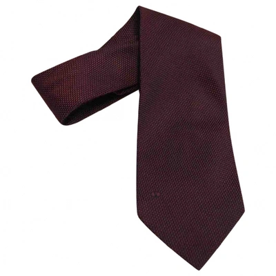 Pre-owned Valentino Garavani Silk Tie In Burgundy