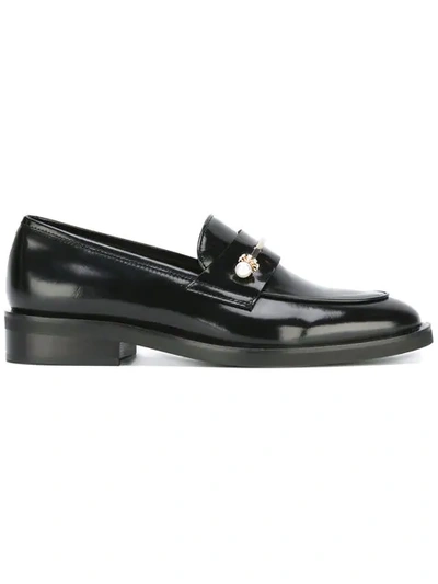 Coliac 20mm Beppe Piercing Leather Loafers In Black