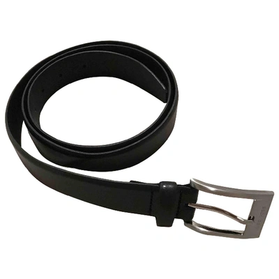 Pre-owned Hugo Boss Black Leather Belt