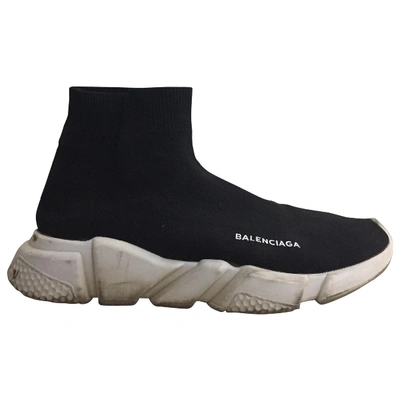 Pre-owned Balenciaga Speed High Trainers In Black