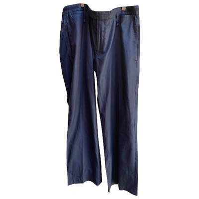 Pre-owned Costume National Trousers In Navy