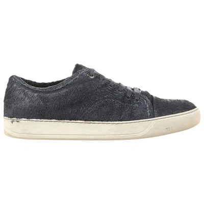 Pre-owned Lanvin Leather Low Trainers In Navy