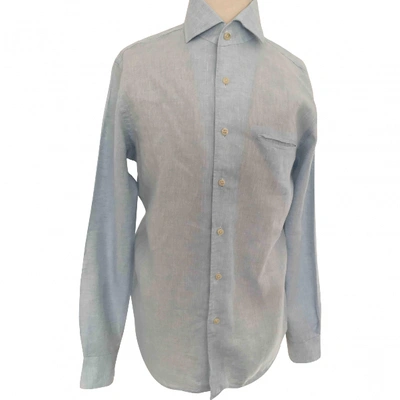 Pre-owned Corneliani Linen Shirt In Blue