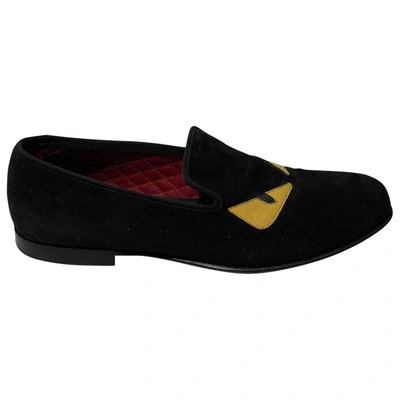 Pre-owned Fendi Black Suede Flats