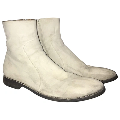 Pre-owned Maison Margiela White Cloth Boots