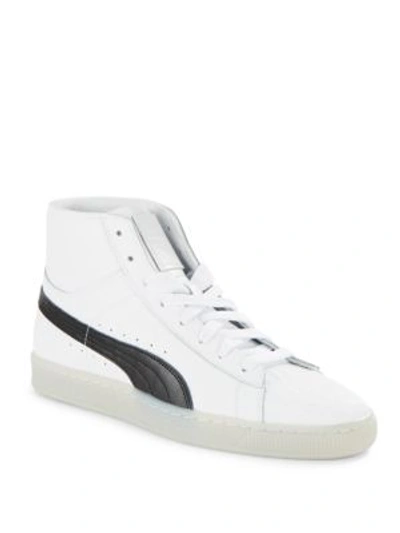 Puma Men's Clyde Core Mid Core Foil Casual Sneakers From Finish Line In  White | ModeSens