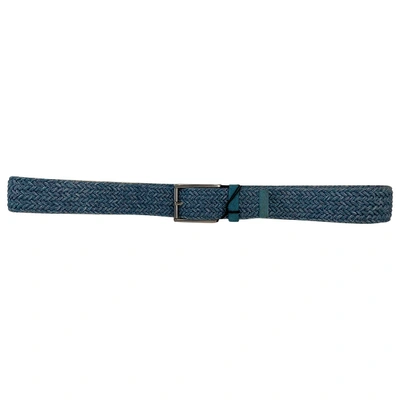 Pre-owned Orciani Cloth Belt In Turquoise