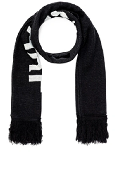 Off-white Quote Wool Blend Scarf In Black White