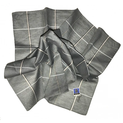 Pre-owned Saint Laurent Linen Scarf & Pocket Square In Grey