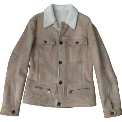 Pre-owned Ferragamo Beige Shearling Jacket