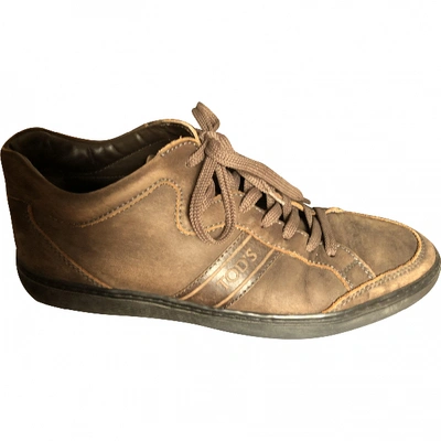 Pre-owned Tod's Leather High Trainers In Brown