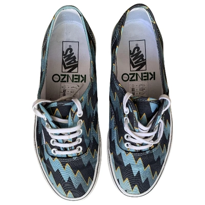 Pre-owned Kenzo Cloth Low Trainers In Blue