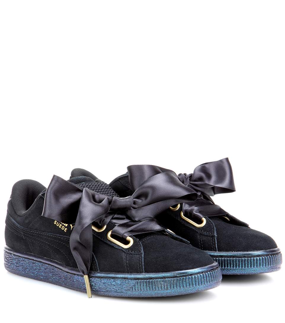 Puma Heart Suede Sneakers In Llack | ModeSens