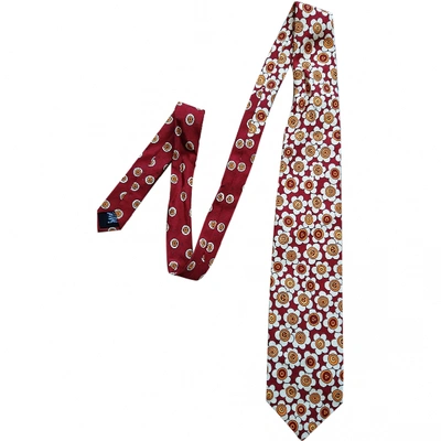 Pre-owned Emanuel Ungaro Silk Tie In Burgundy