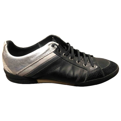 Pre-owned Dior B18 Leather Low Trainers In Black