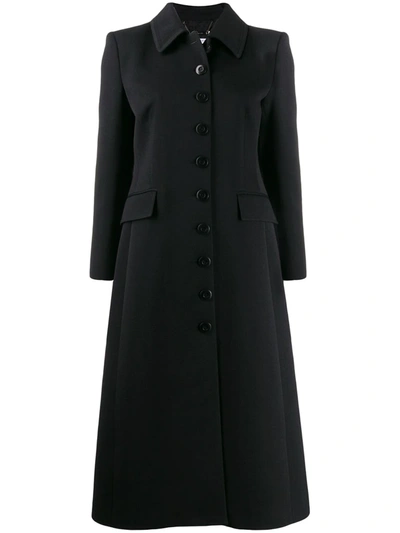 Givenchy Buttoned Single-breasted Coat In Black