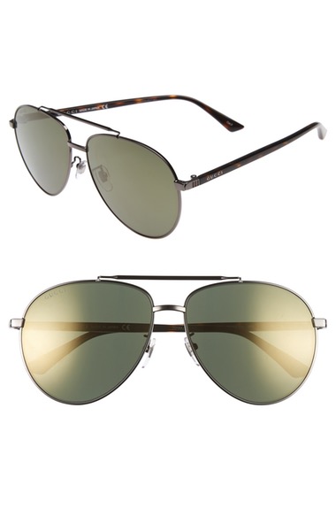 gucci 61mm aviator sunglasses