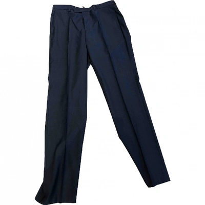 Pre-owned Hugo Boss Wool Trousers In Anthracite