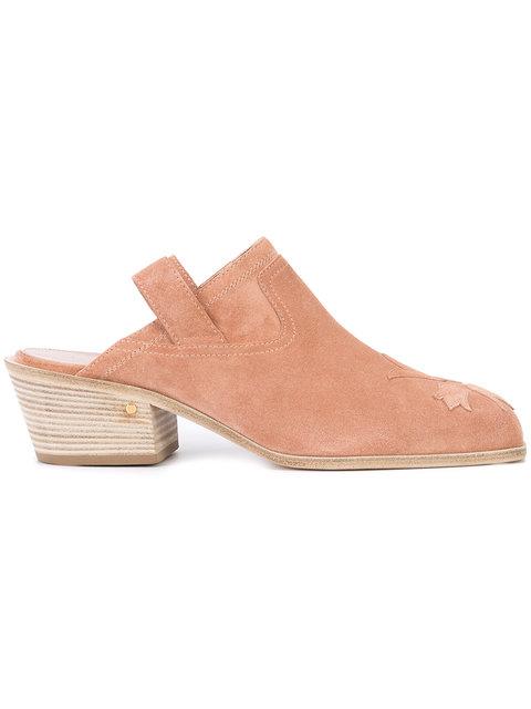Laurence Dacade Suede Stitched Low-heel Mule, Light Pink | ModeSens