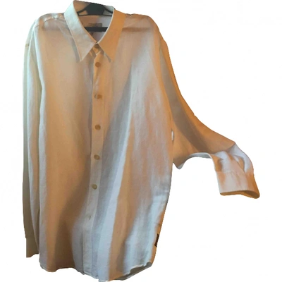 Pre-owned Armani Jeans Linen Shirt In White