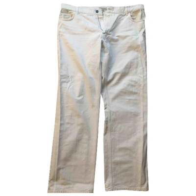 Pre-owned Burberry Straight Jeans In White