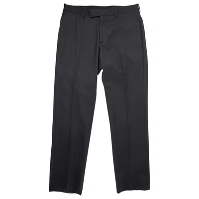 Pre-owned Dior Wool Trousers In Grey