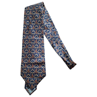 Pre-owned Fendi Silk Tie In Blue