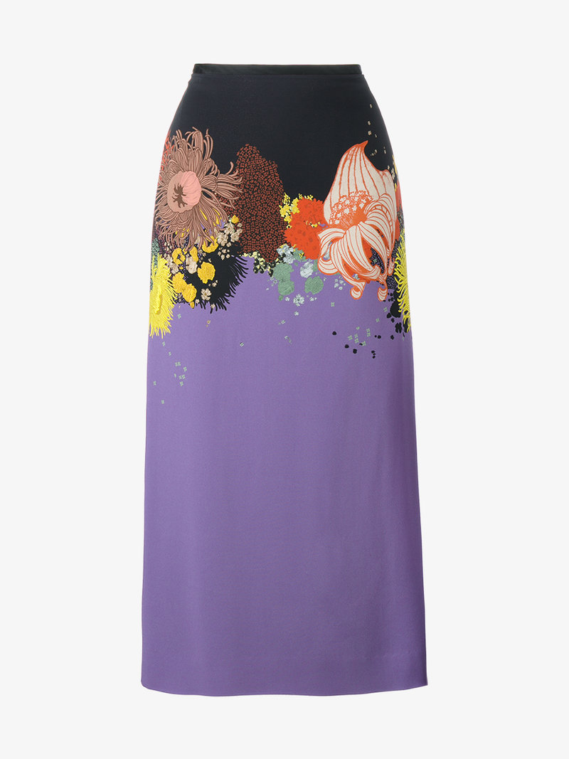 Dries Van Noten Selma Long Floral Print Skirt | ModeSens