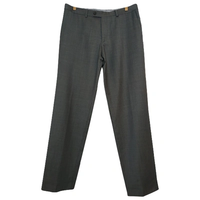 Pre-owned Tommy Hilfiger Wool Trousers In Grey