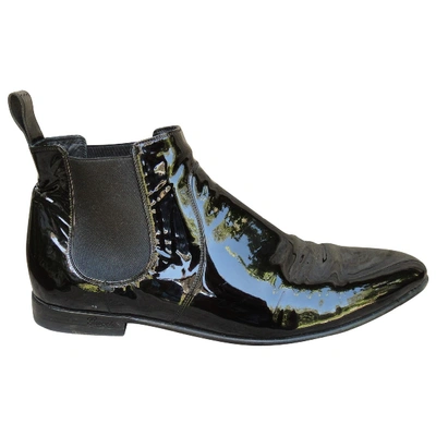 Pre-owned Gucci Patent Leather Boots In Black