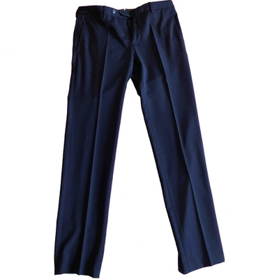 Pre-owned Pt01 Wool Trousers In Blue