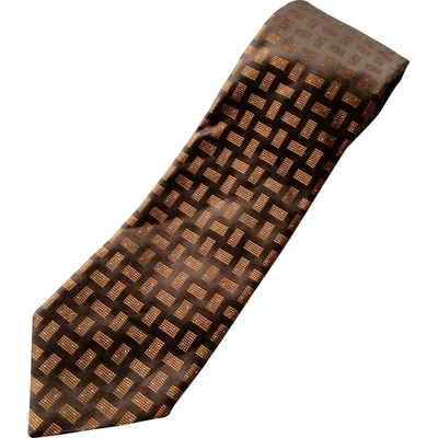Pre-owned Pal Zileri Silk Tie In Brown
