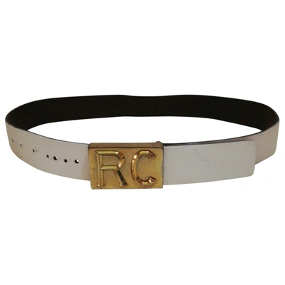Pre-owned Roberto Cavalli Leather Belt In White