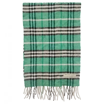 Pre-owned Burberry Wool Scarf & Pocket Square In Green