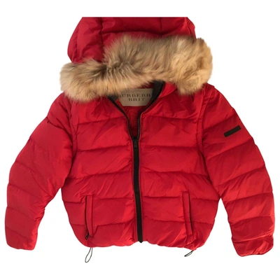 Pre-owned Burberry Puffer In Red