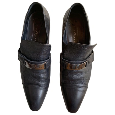 Pre-owned John Richmond Leather Flats In Black