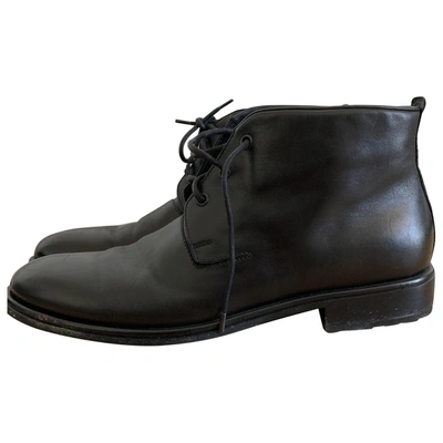 Pre-owned Giorgio Armani Leather Boots In Black