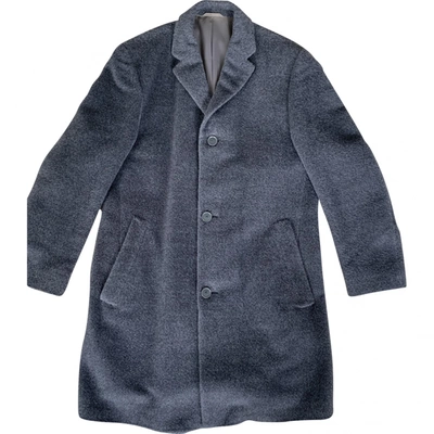 Pre-owned Hugo Boss Wool Coat In Grey