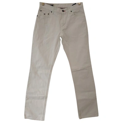 Pre-owned Tommy Hilfiger Straight Jeans In White